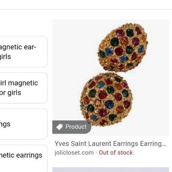 Rhinestone vintage faceted clip on earrings - Picture 6 of 6